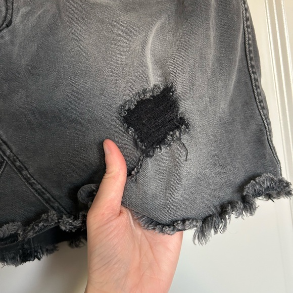 Joe's Jeans Charcoal Distressed Mini Skirt - Picture 2 of 4